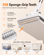 Touch-Free Clip-On Flat Mop with Extendable Stainless Steel Handle