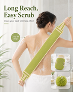 3-Piece Bath Scrubber Set with Back Strap, Bath Mitt & Loofah