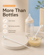 Electric Baby Bottle Brush Set with Silicone Brush Heads