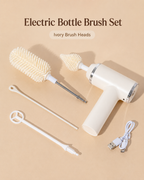 Electric Baby Bottle Brush Set with Silicone Brush Heads