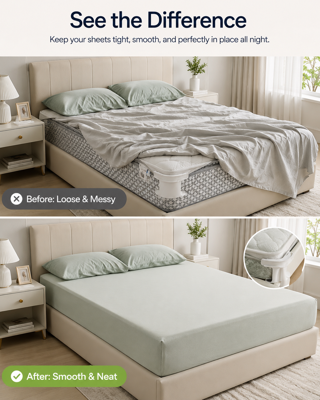 Bed Sheet Holder Clips – Hidden Sheet Grippers for a Smooth, Tidy Bed