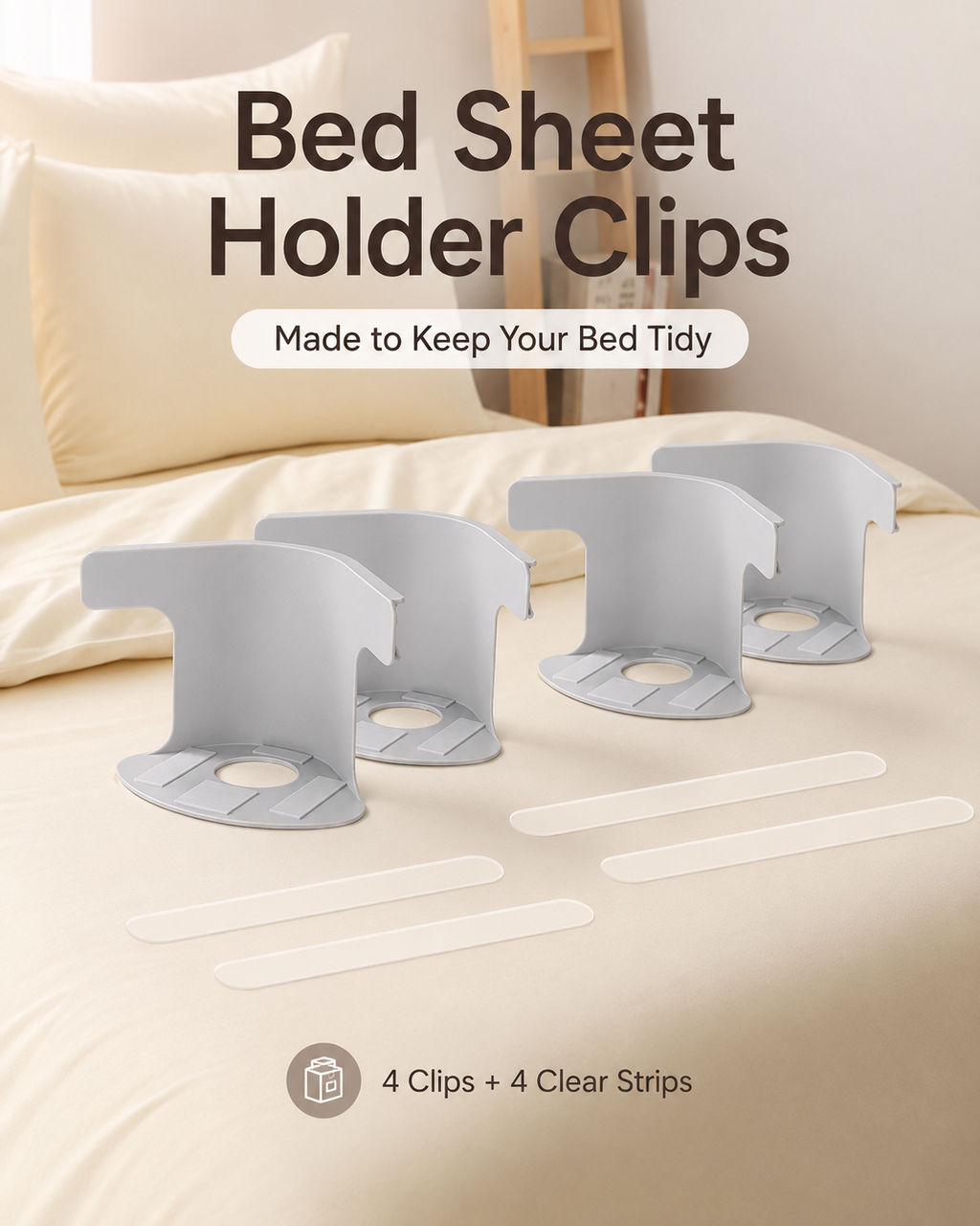 Bed Sheet Holder Clips – Hidden Sheet Grippers for a Smooth, Tidy Bed