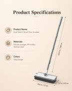 3-in-1 Floor Scrub Brush with Squeegee – Dual-Sided V Bristles for Bathroom, Tile, Grout & Corners