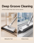 3-in-1 Floor Scrub Brush with Squeegee – Dual-Sided V Bristles for Bathroom, Tile, Grout & Corners