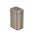 Smart Touchless Stainless Steel Trash Can with LED Light, Automatic Motion Sensor Bin for Bathroom, Bedroom, Kitchen